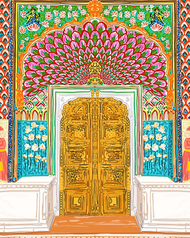 Ornate Golden Temple Door