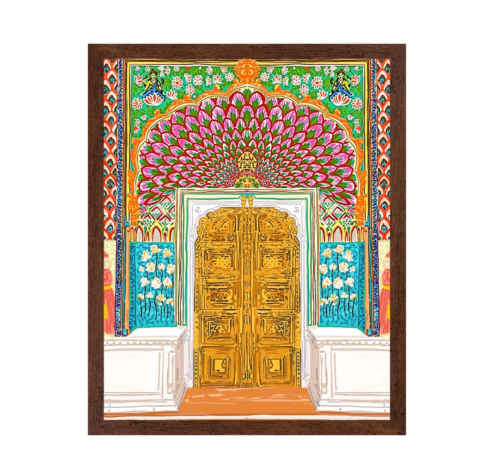 Ornate Golden Temple Door