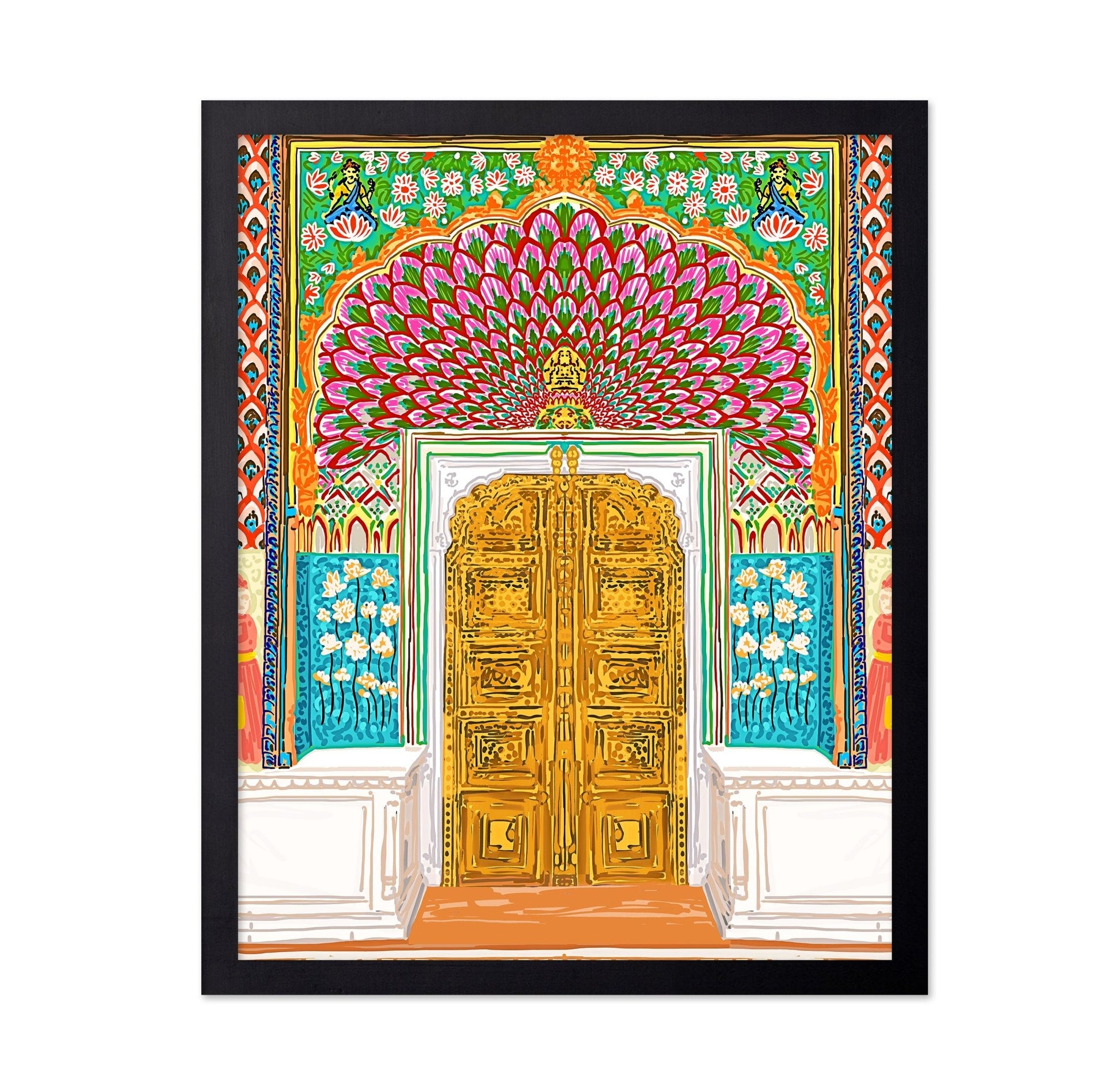 Ornate Golden Temple Door