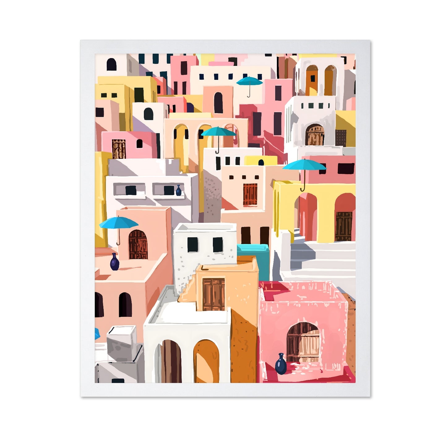 Pastel Mediterranean Village