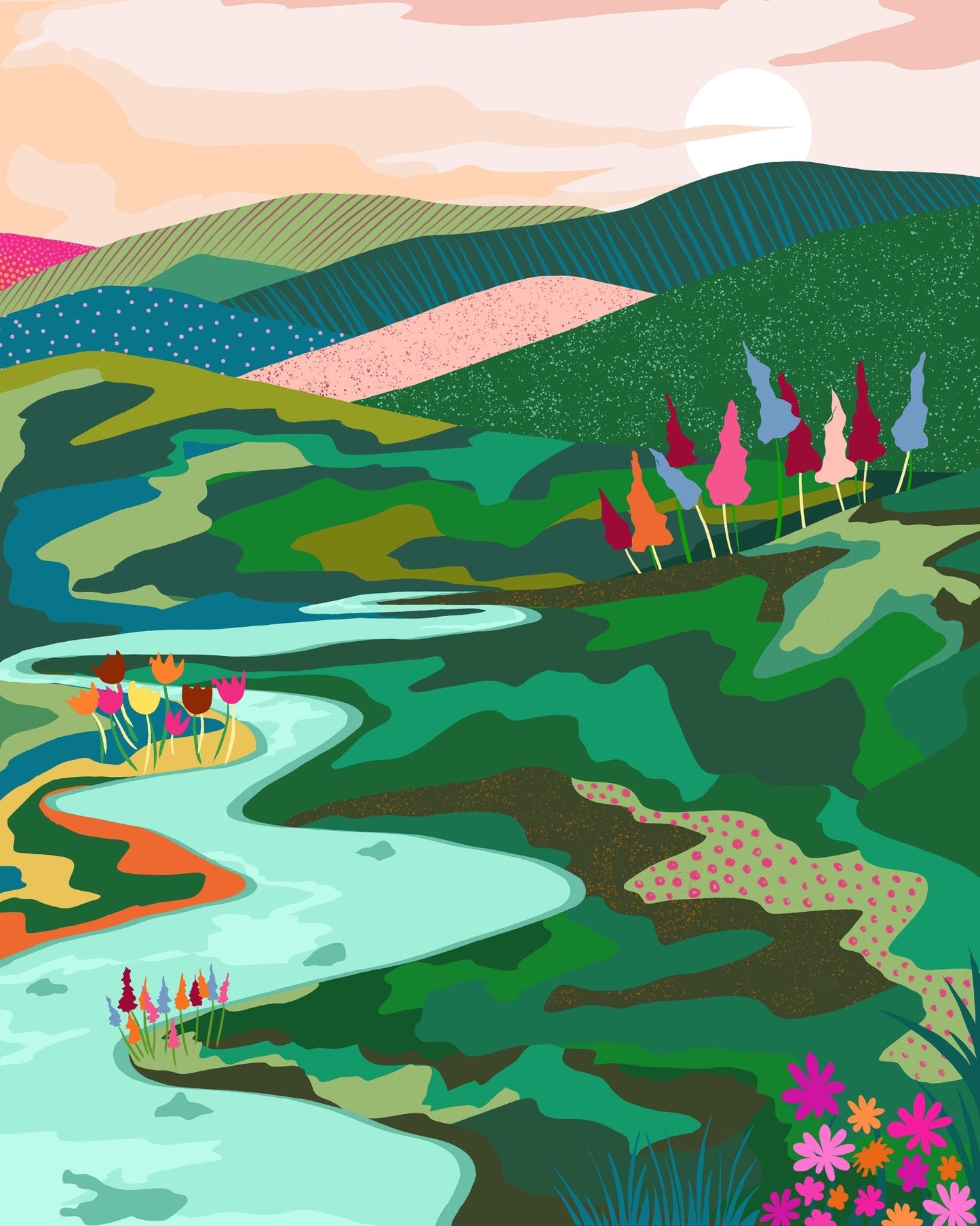 Colorful River Valley