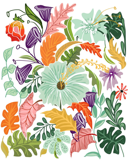 Colorful Floral Leaves