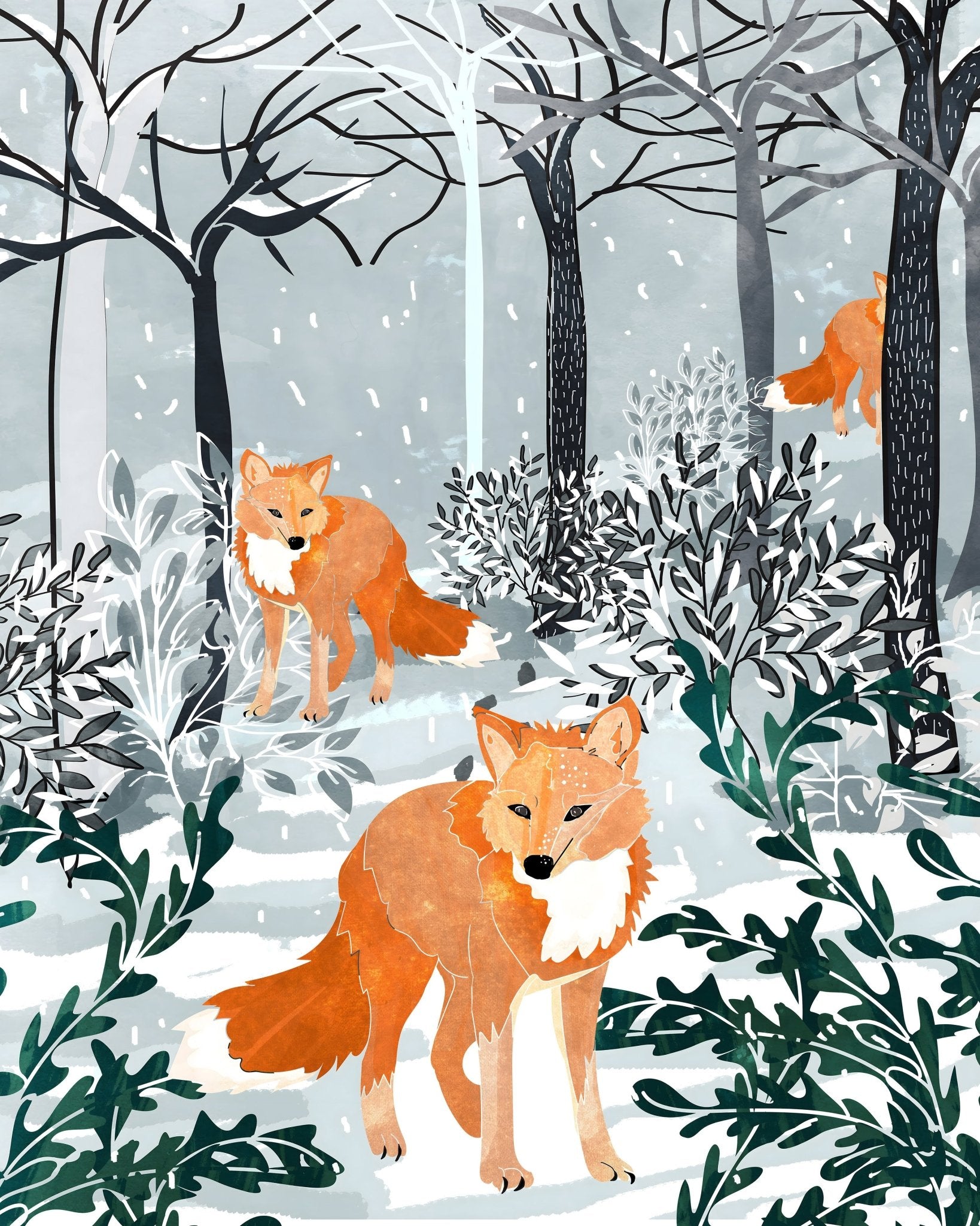 Winter Fox Forest