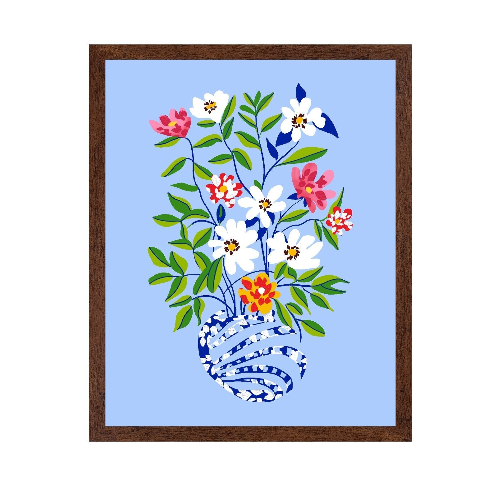 Blue Vase Flowers No2