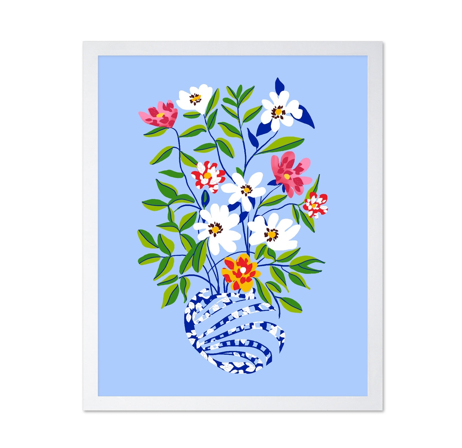 Blue Vase Flowers No2