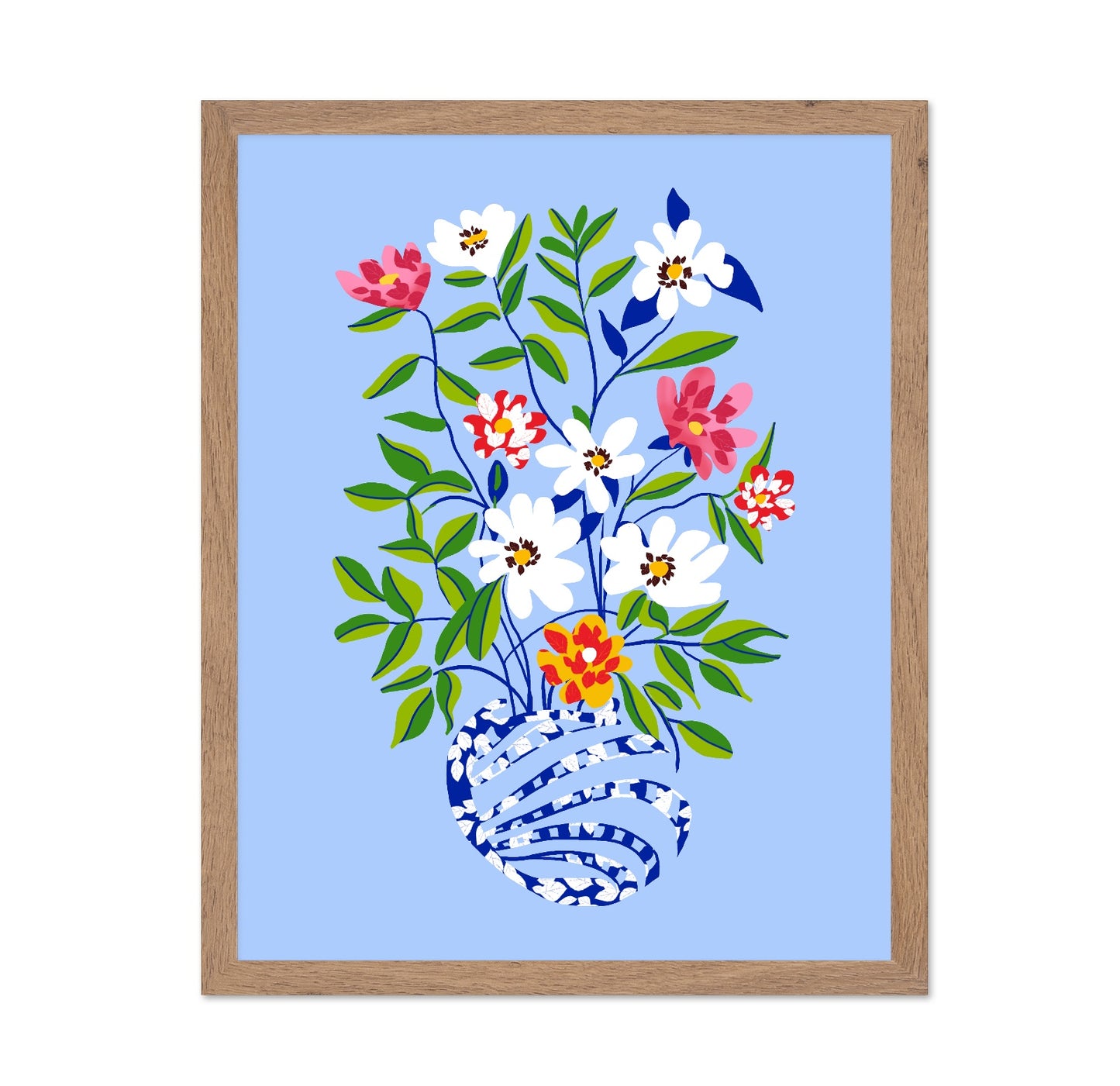 Blue Vase Flowers No2