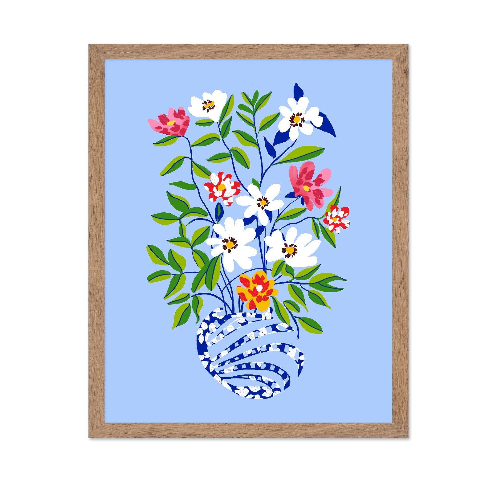 Blue Vase Flowers No2