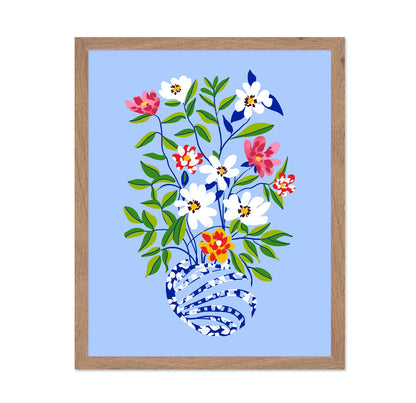 Blue Vase Flowers No2