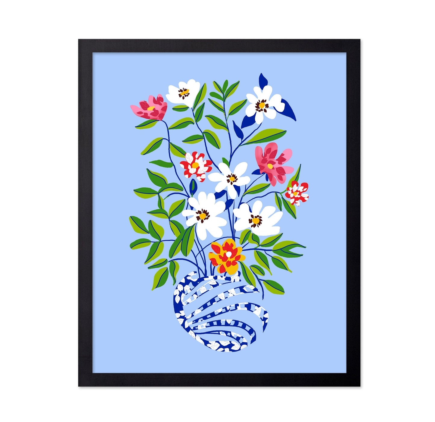 Blue Vase Flowers No2