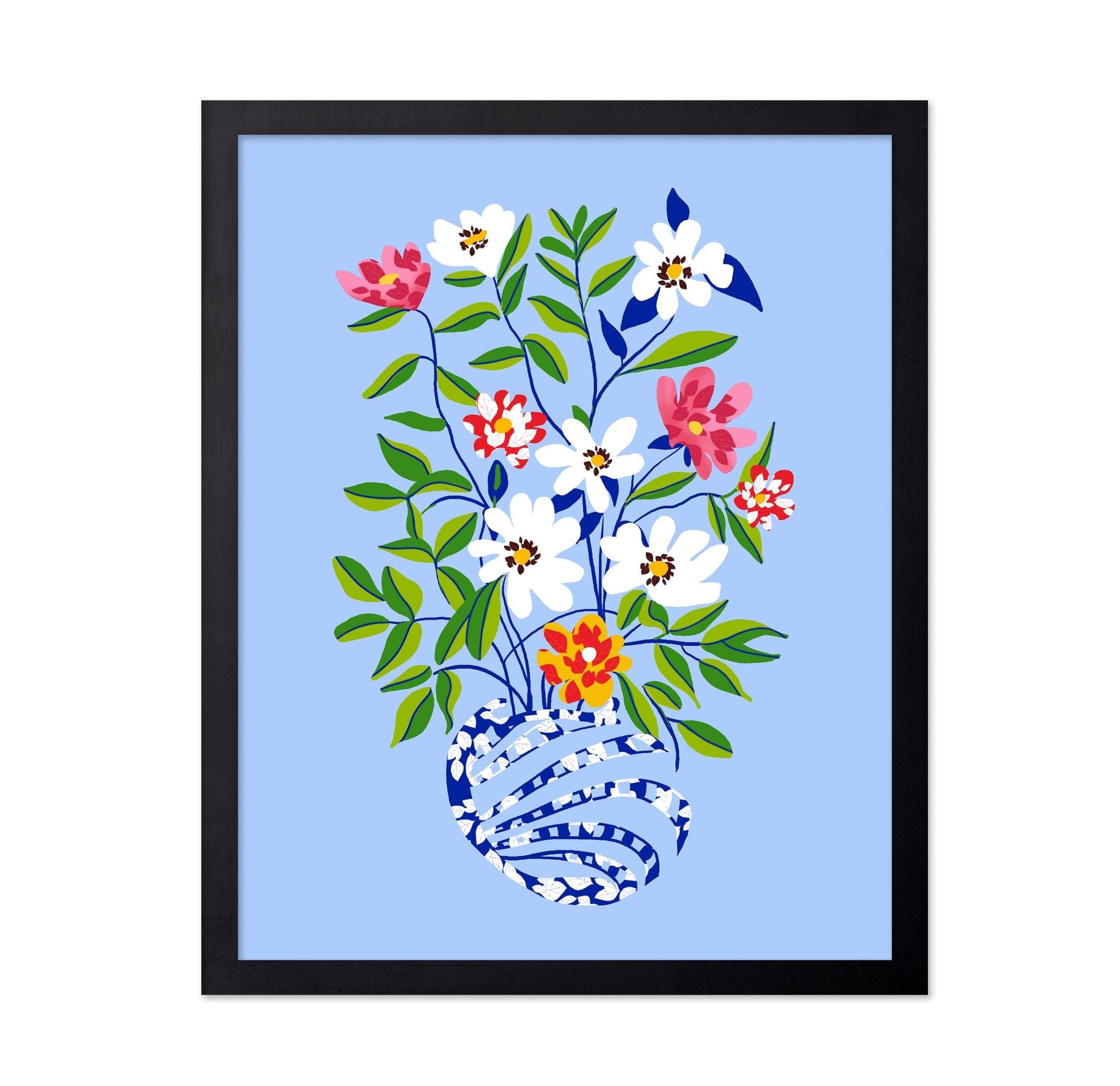 Blue Vase Flowers No2