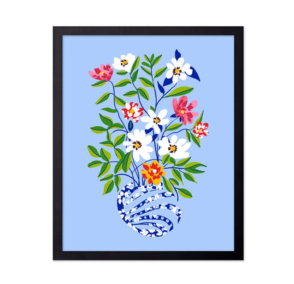 Blue Vase Flowers No2