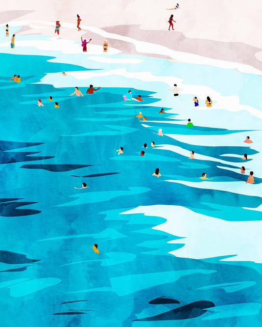 Beach Swim Crowd