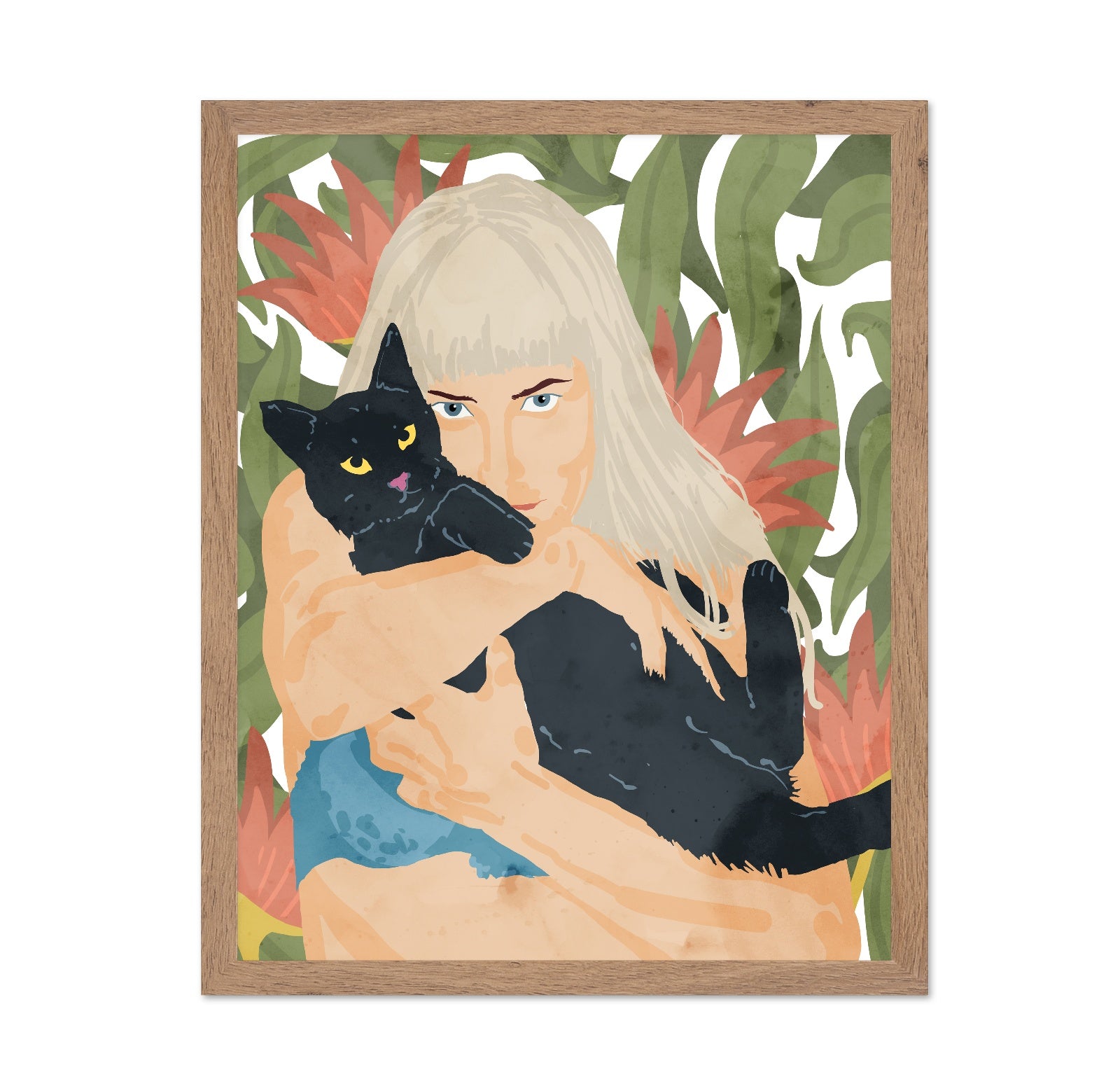 Woman With Black Cat No3