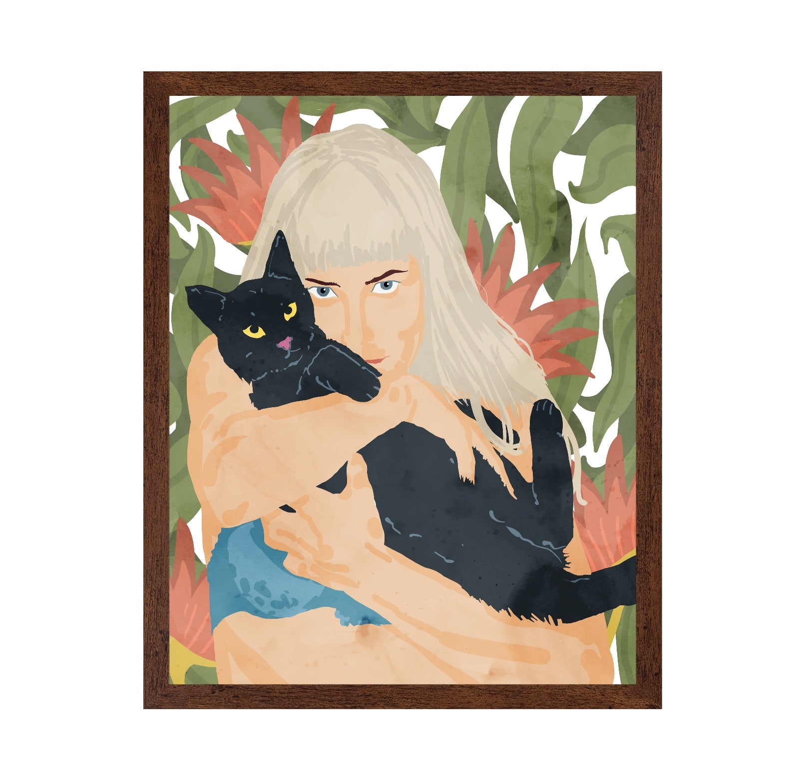 Woman With Black Cat No3