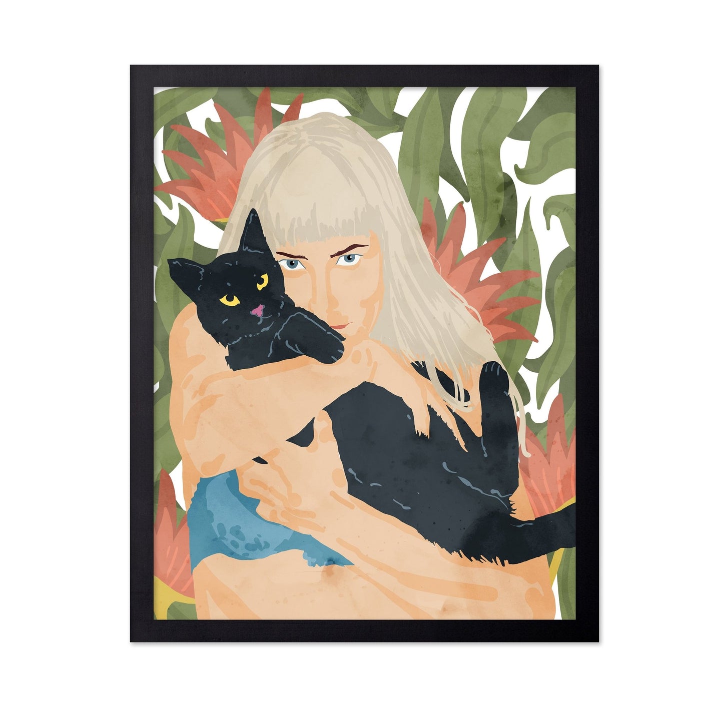 Woman With Black Cat No3