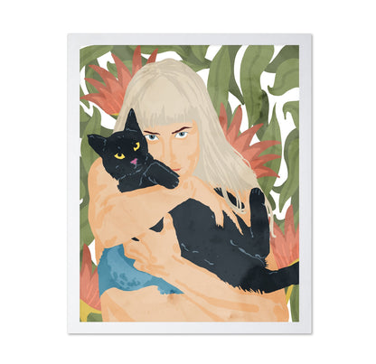 Woman With Black Cat No3