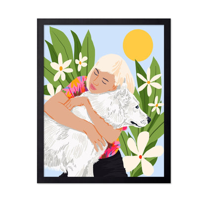 Girl Hugging Dog