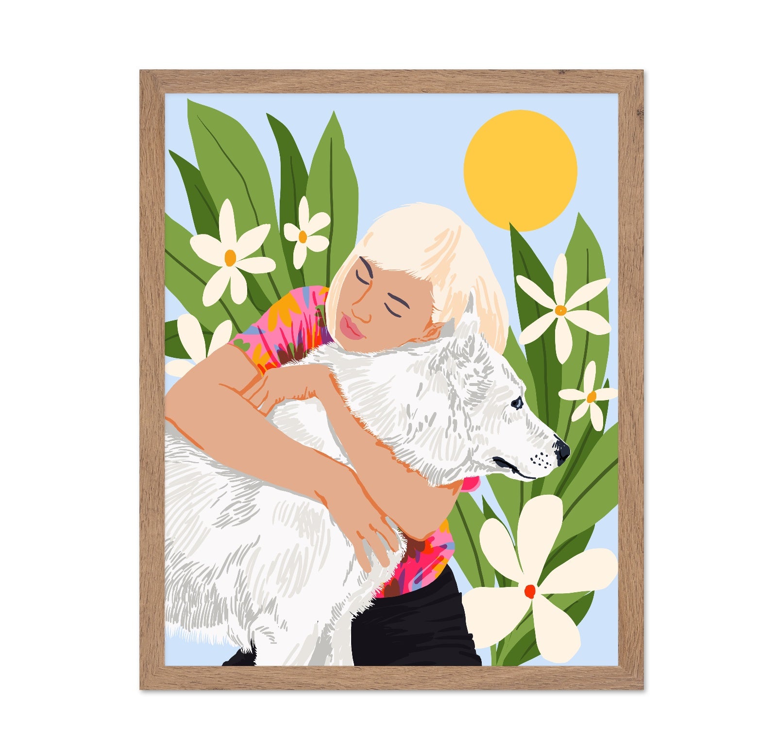 Girl Hugging Dog
