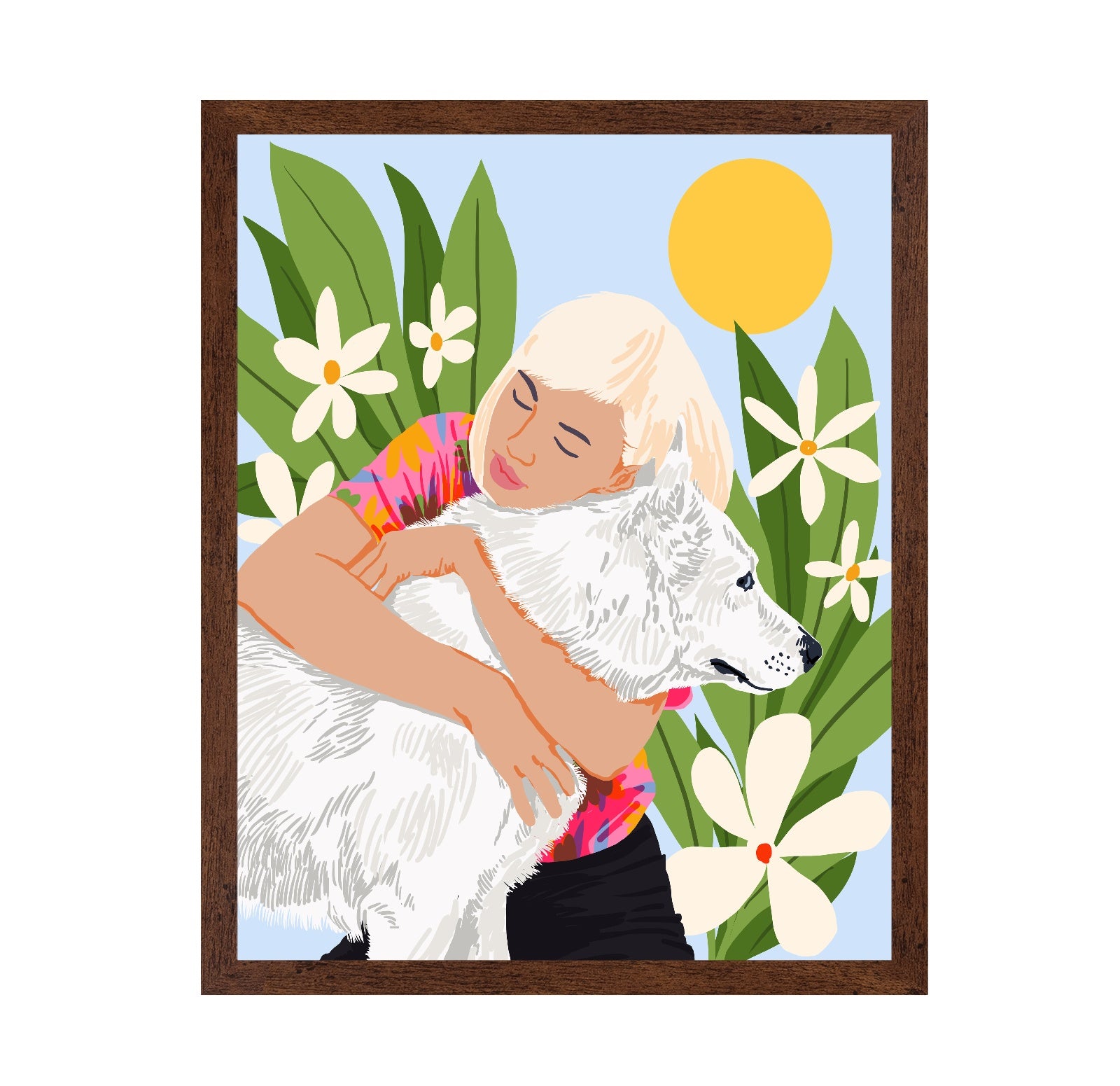 Girl Hugging Dog