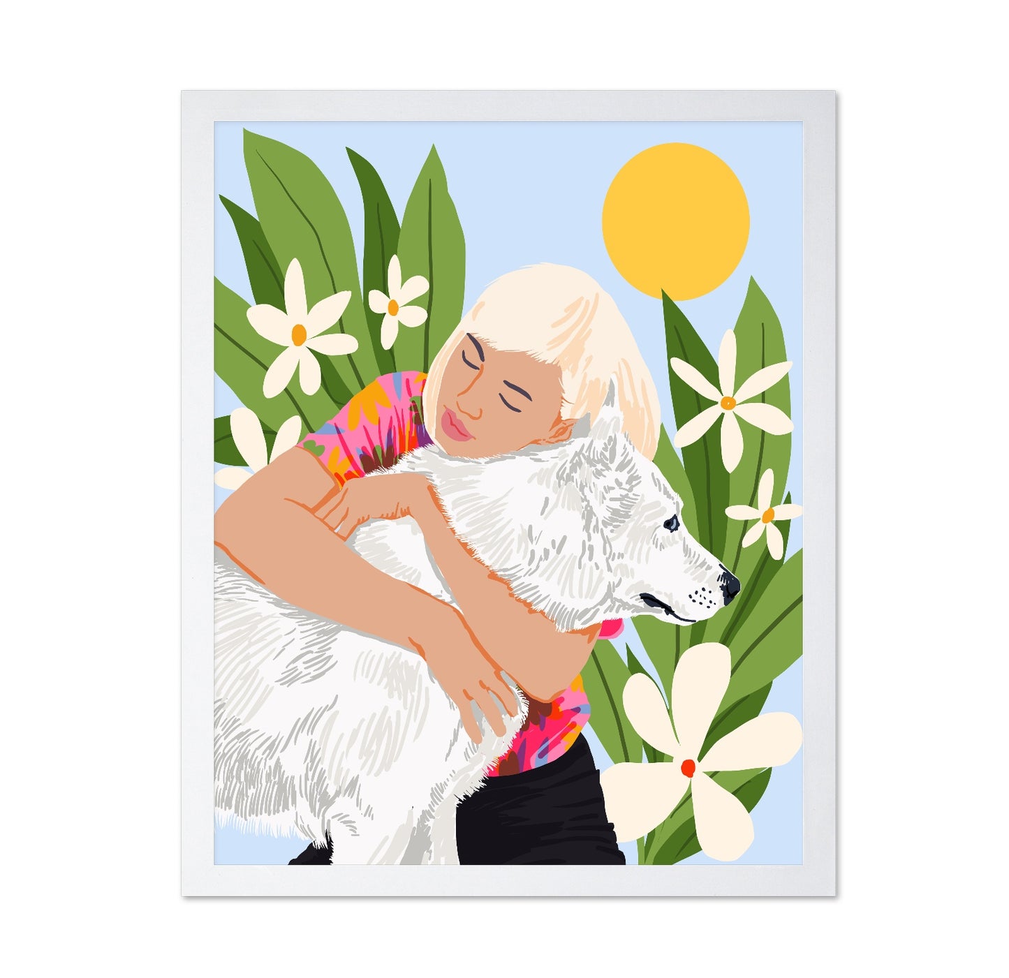 Girl Hugging Dog