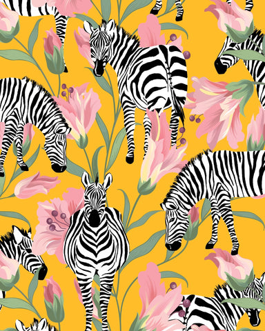 Zebra Floral Pattern