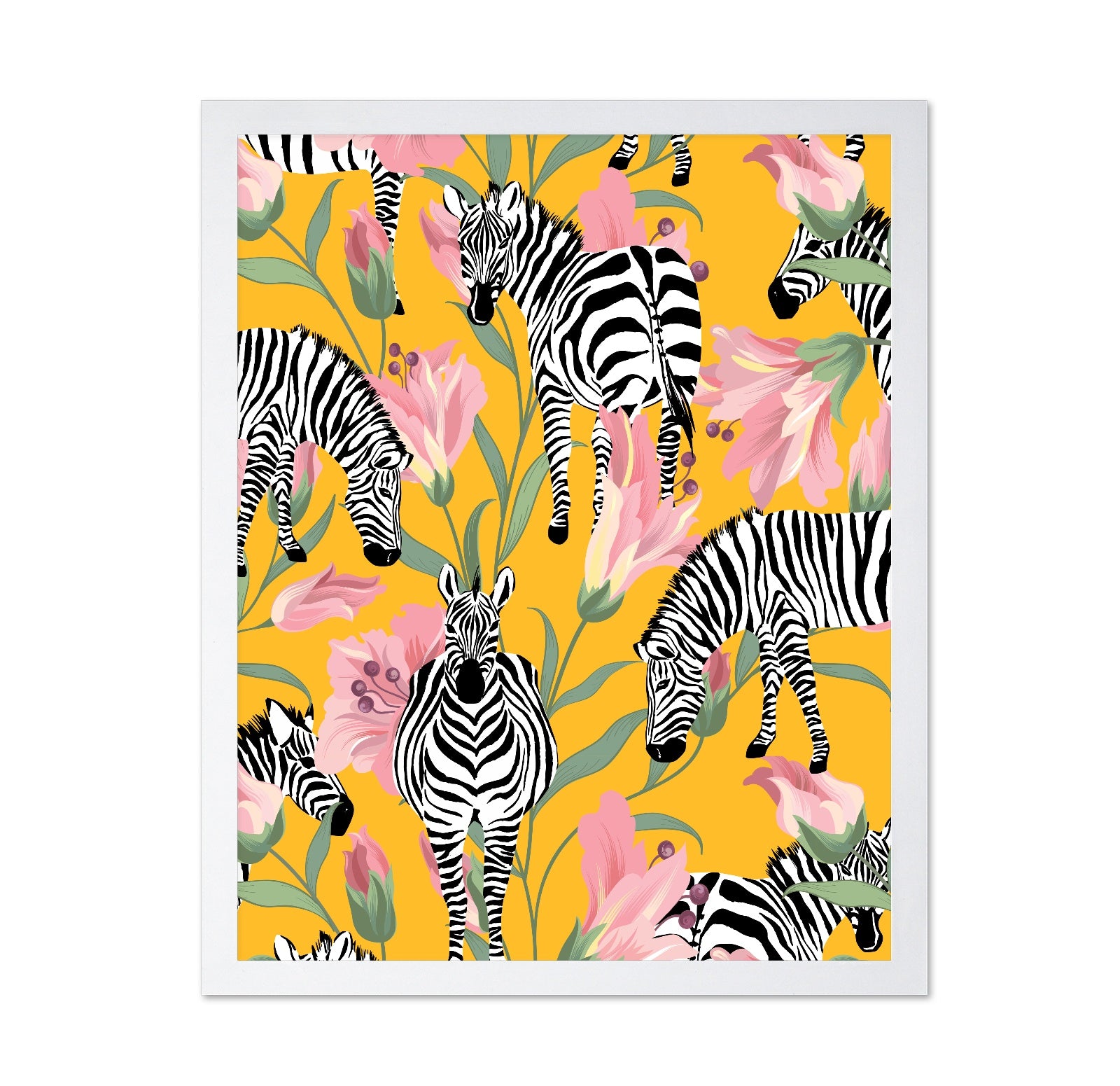 Zebra Floral Pattern