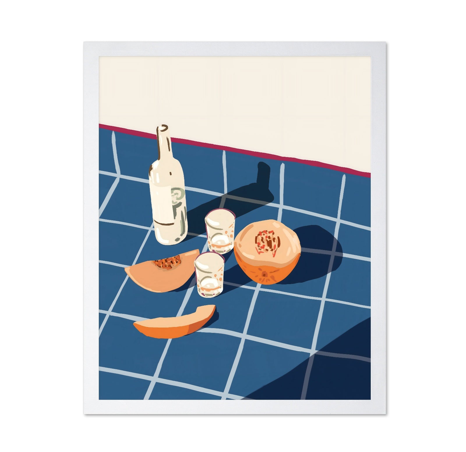 Peach And Wine Still Life