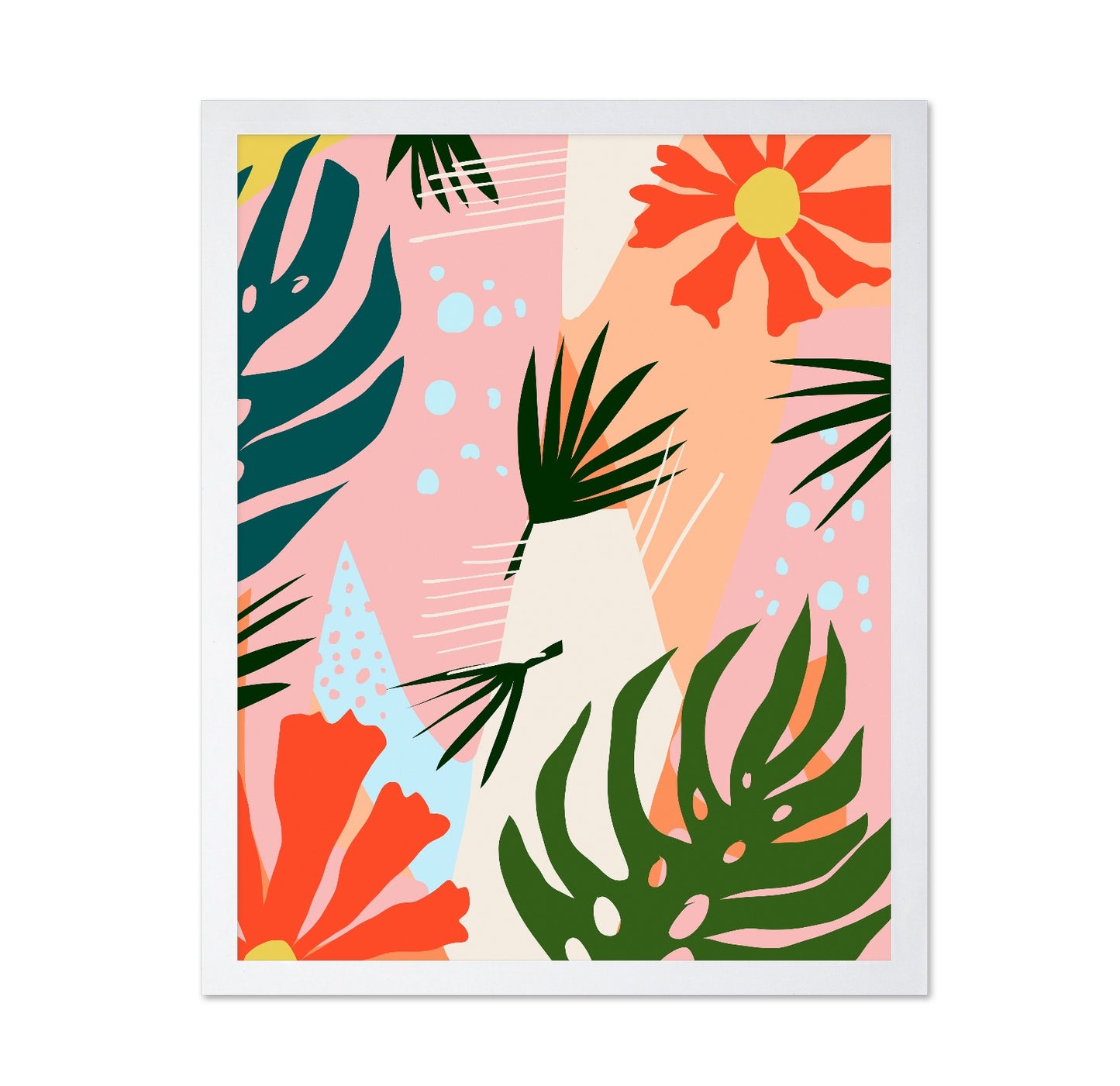 Tropical Pastel Leaves No1