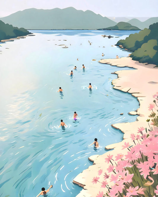 People Swimming By Shore
