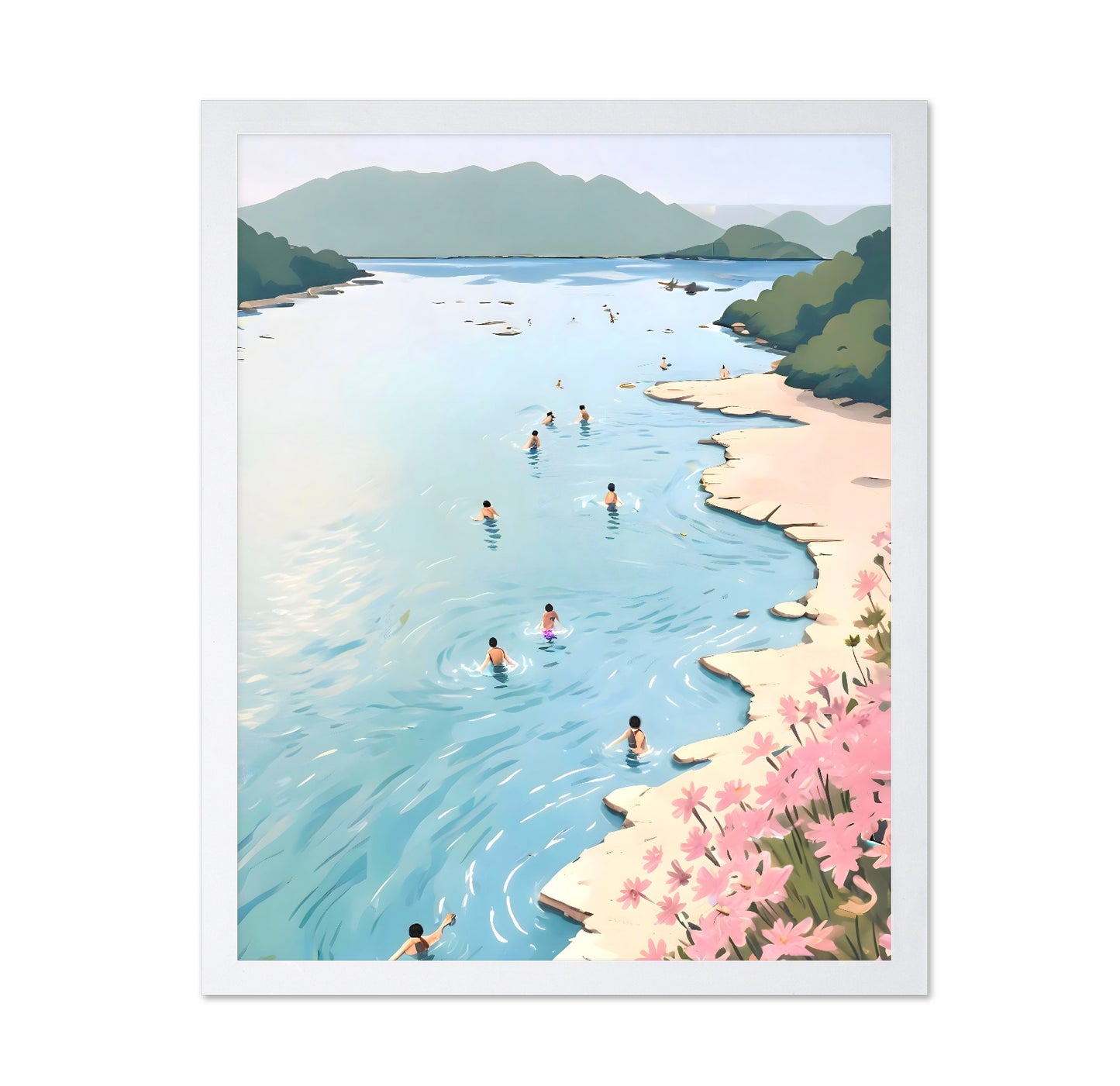 People Swimming By Shore