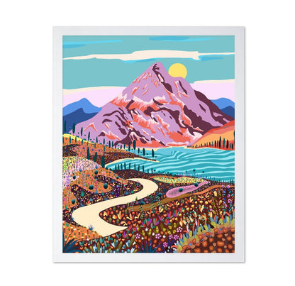 Colorful Mountain Lake Path
