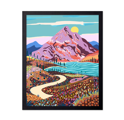 Colorful Mountain Lake Path