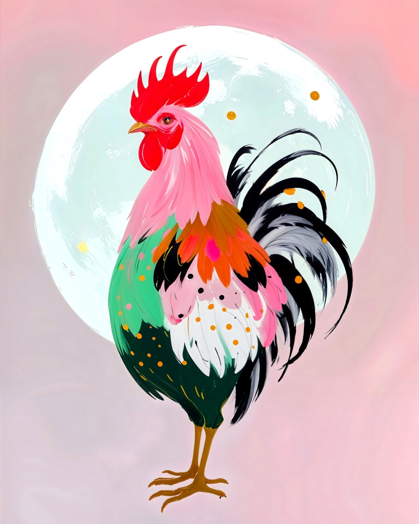Colorful Rooster Portrait