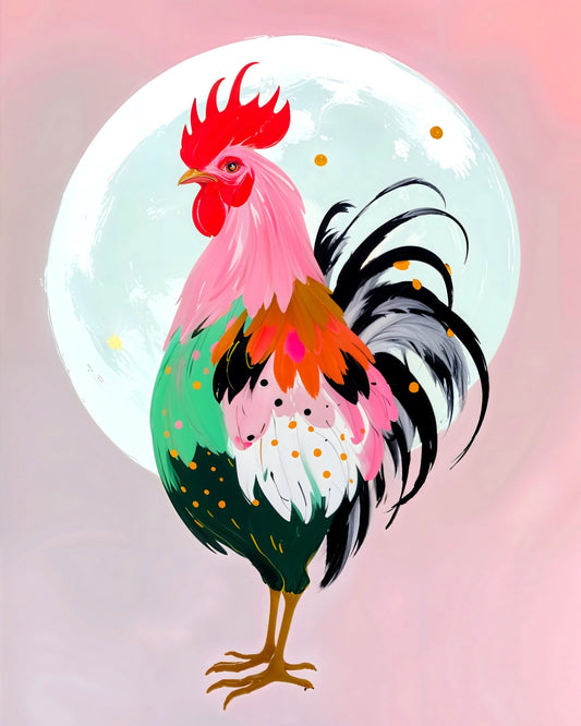 Colorful Rooster Portrait