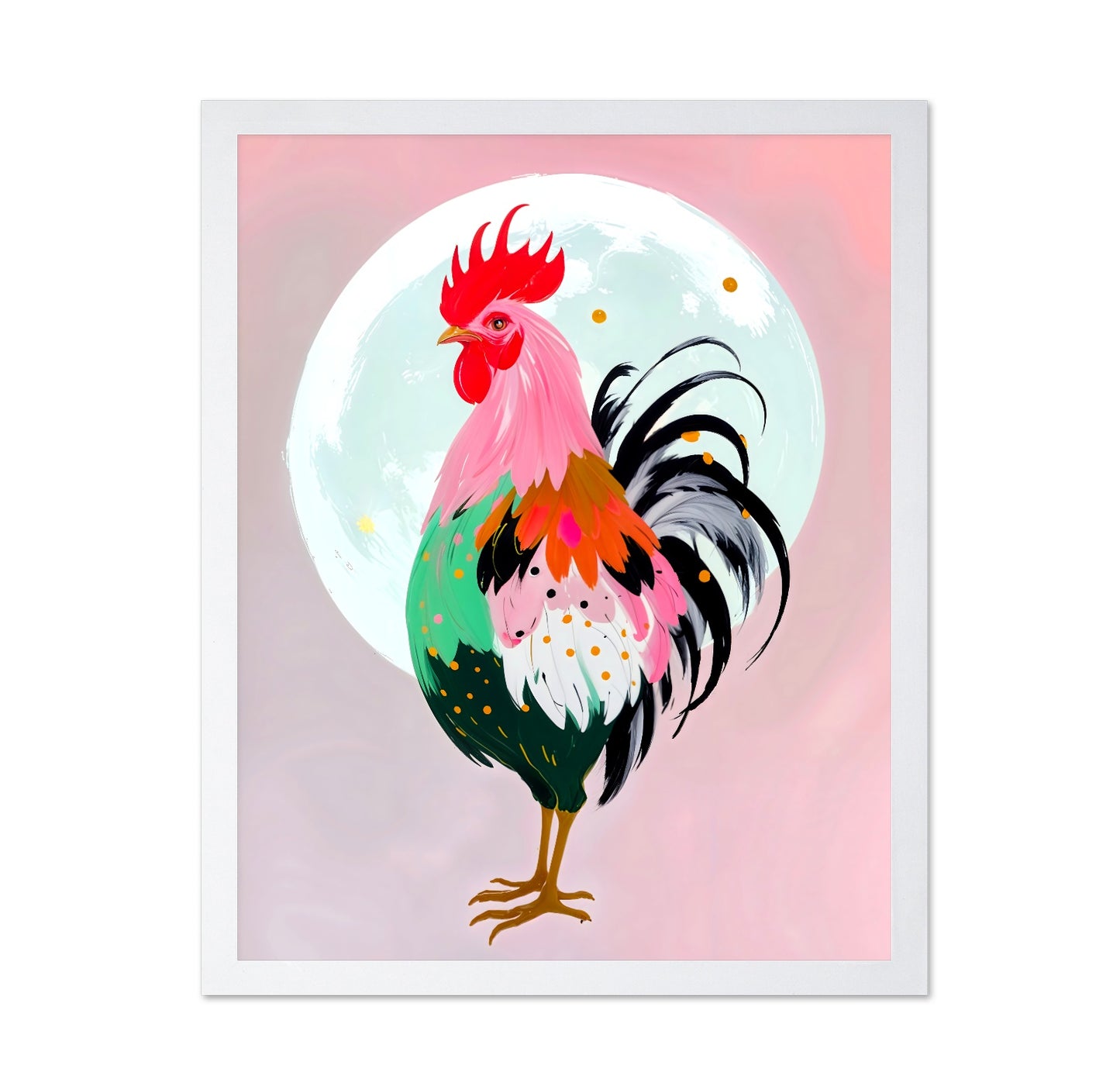 Colorful Rooster Portrait