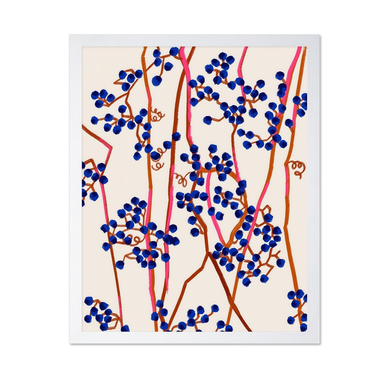 Blue Berry Branch Pattern