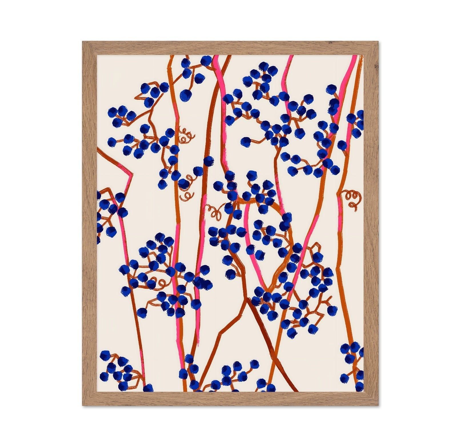 Blue Berry Branch Pattern
