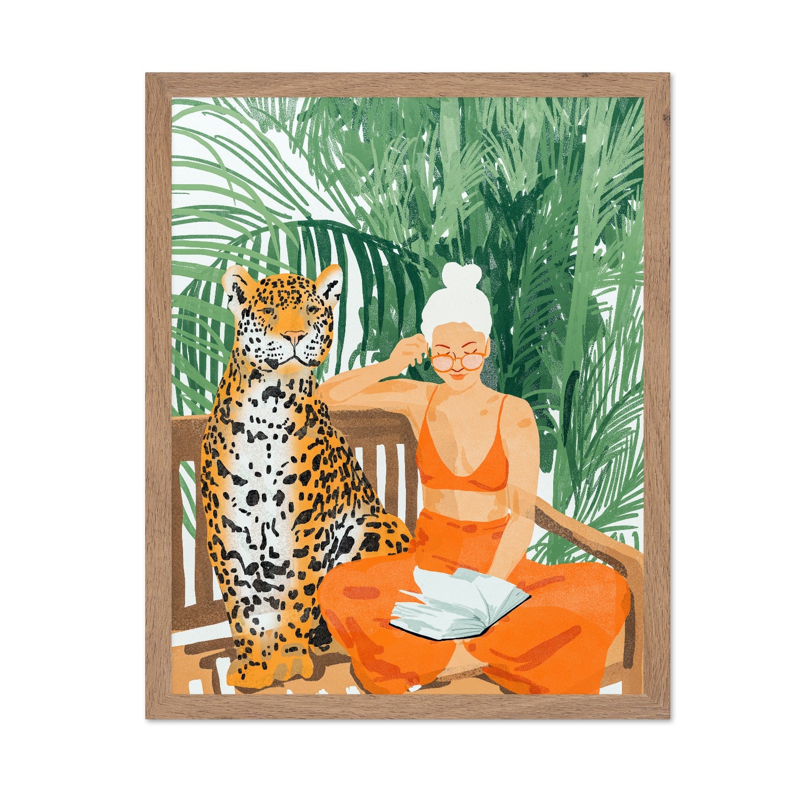 Woman With Leopard Reading