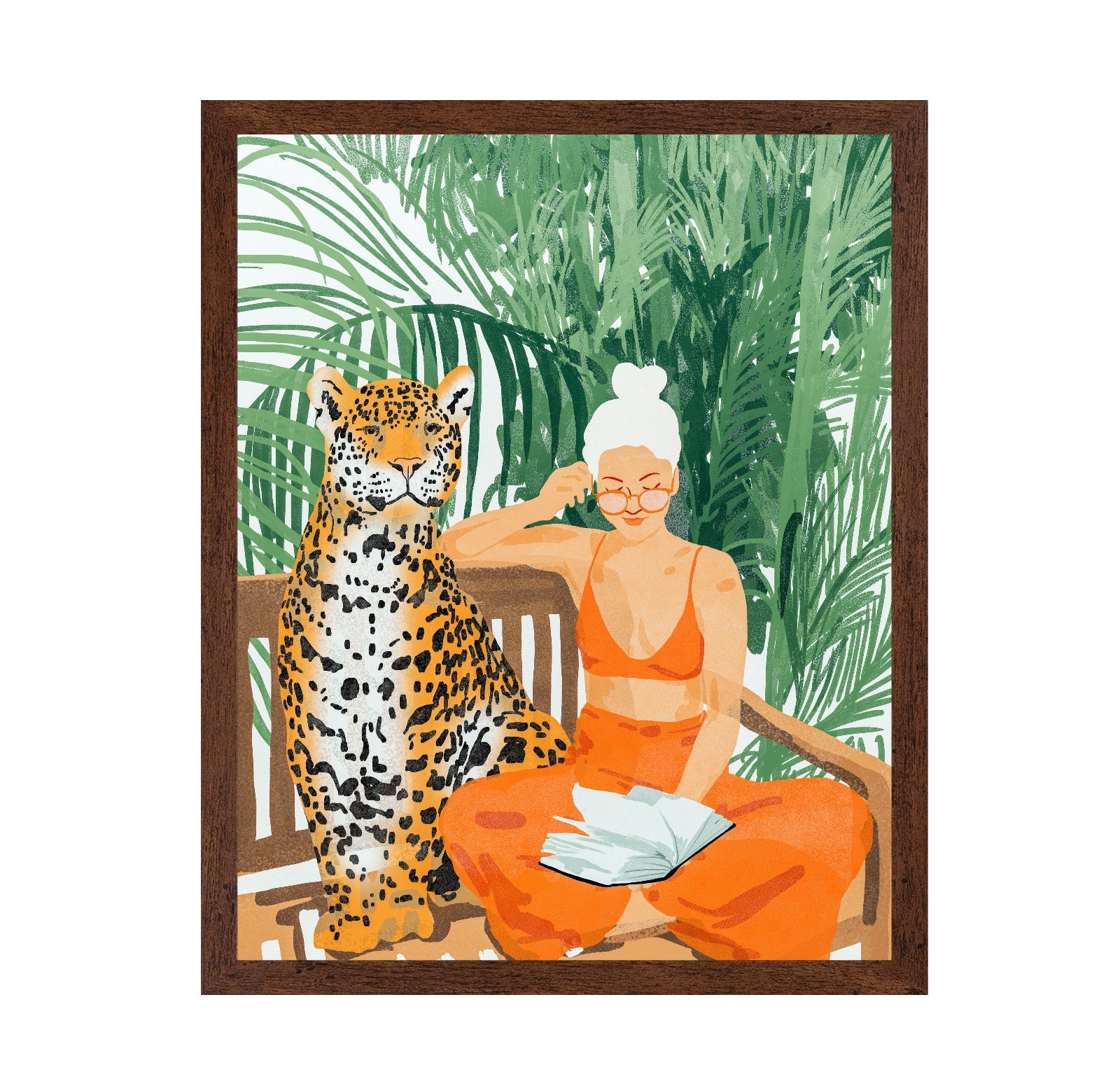 Woman With Leopard Reading
