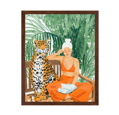 Woman With Leopard Reading