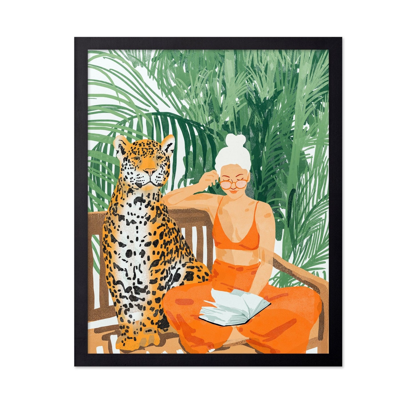 Woman With Leopard Reading