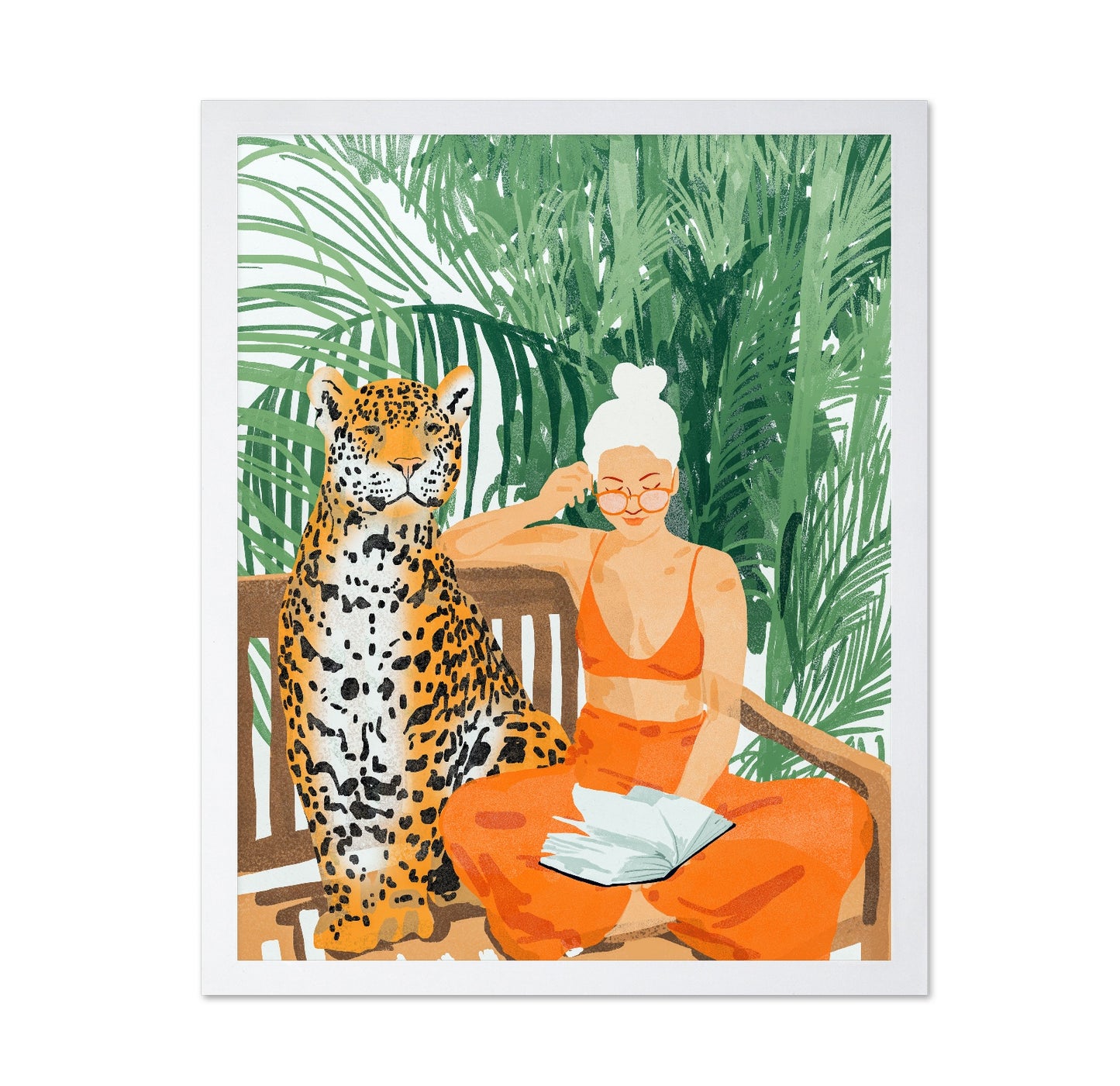 Woman With Leopard Reading