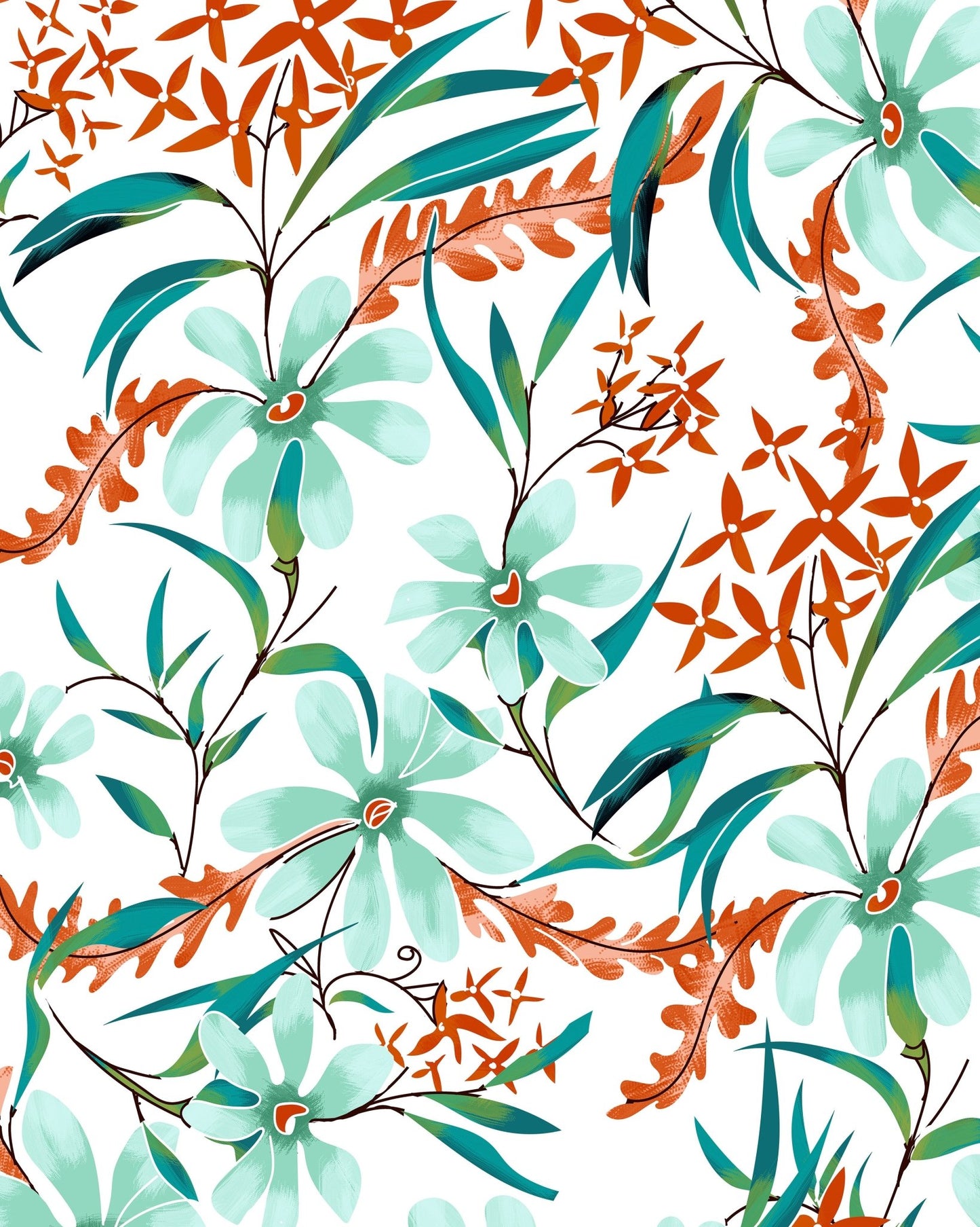 Mint Floral Pattern