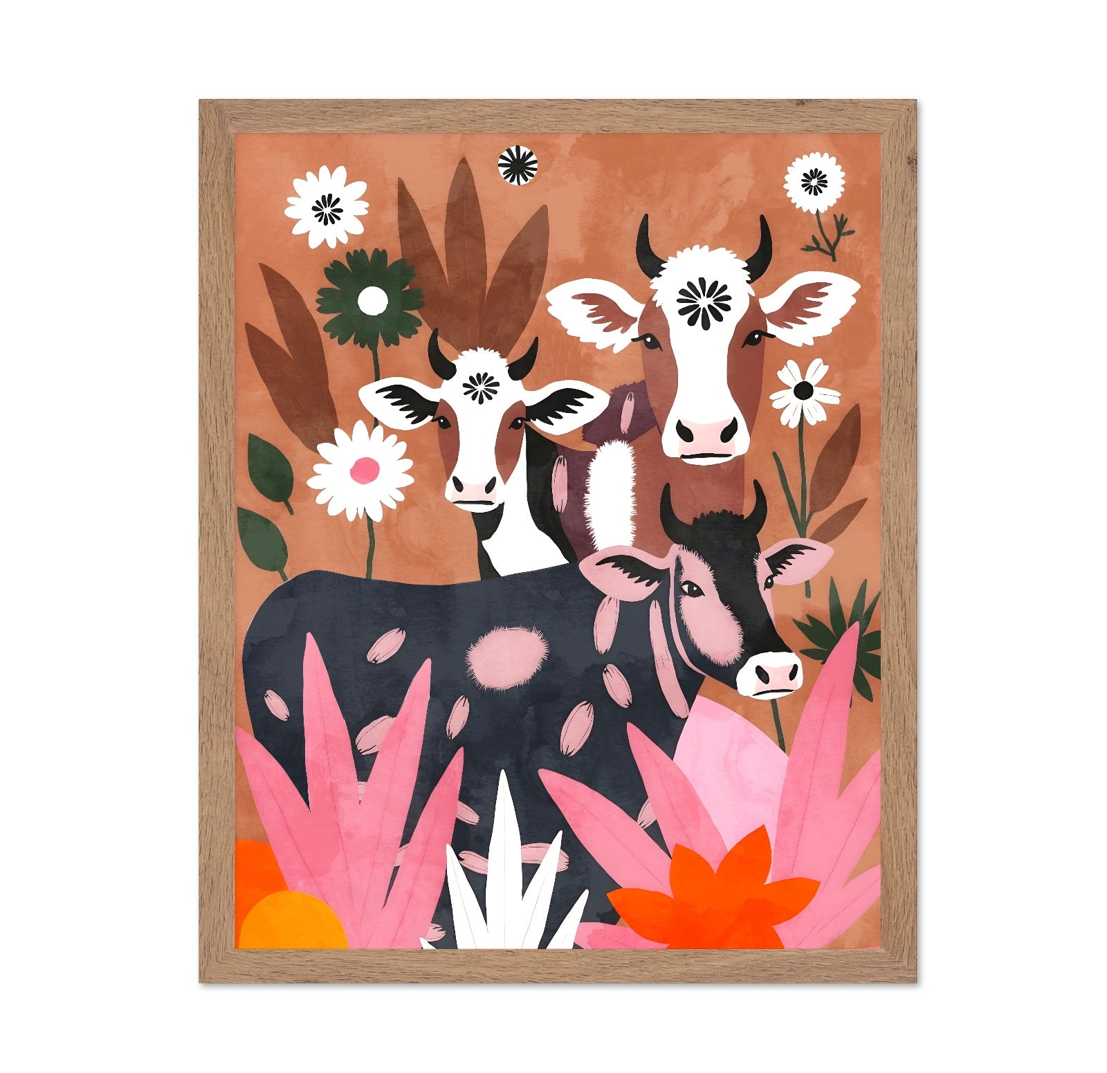 Floral Cow Trio