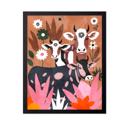 Floral Cow Trio