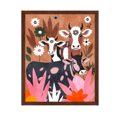 Floral Cow Trio