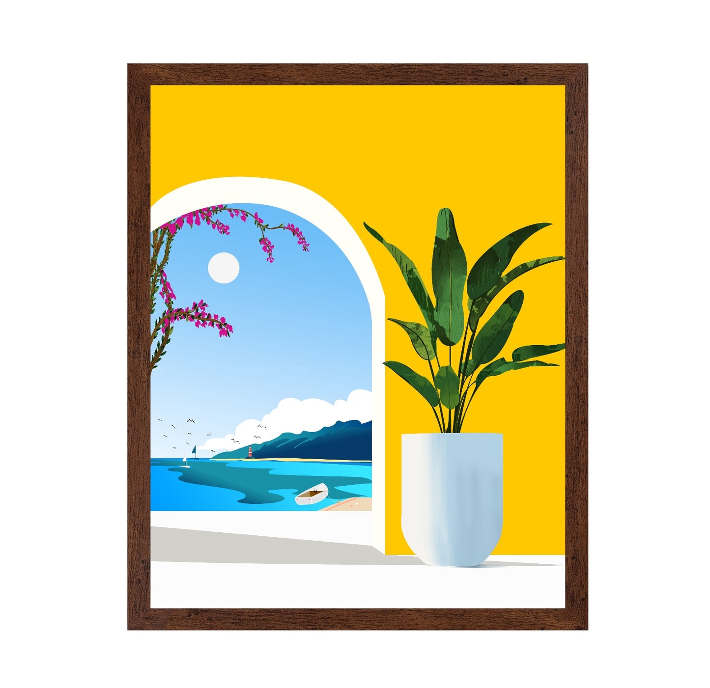 Coastal Window With Plant