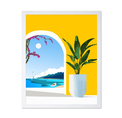 Coastal Window With Plant