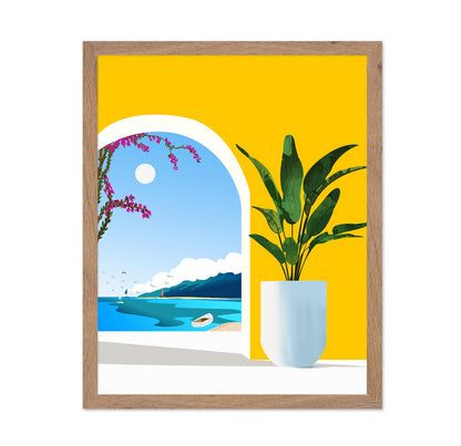 Coastal Window With Plant