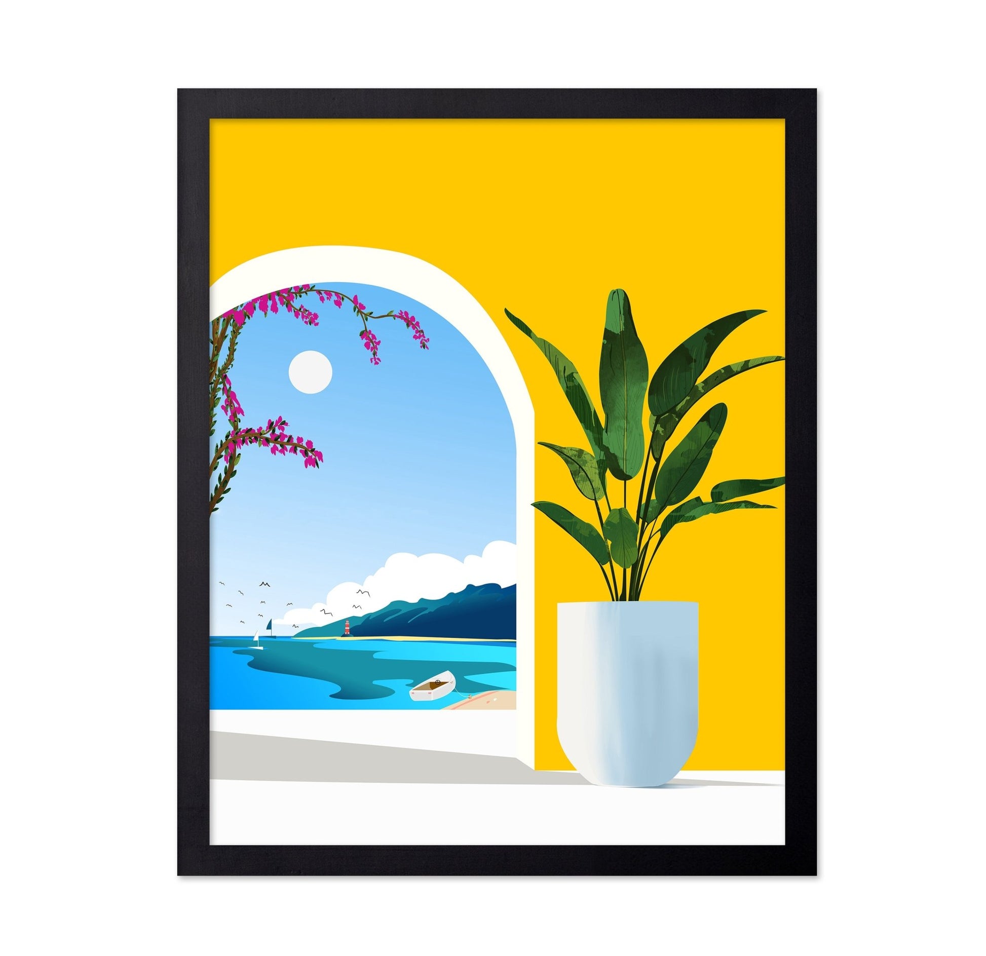 Coastal Window With Plant